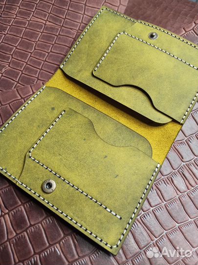 Обложка для мото/автодокументов кожаная.Олдскул