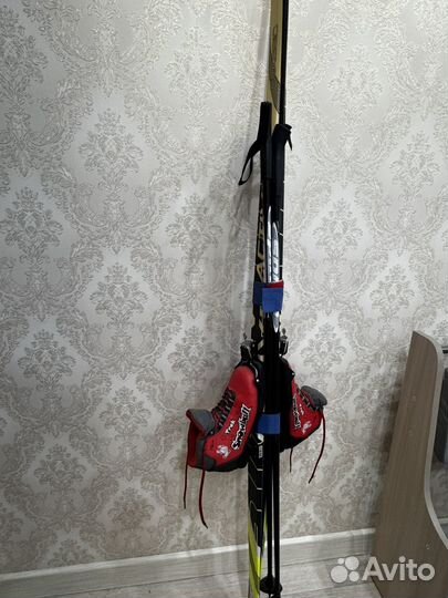 Лыжи беговые детские 170 с ботинками 35