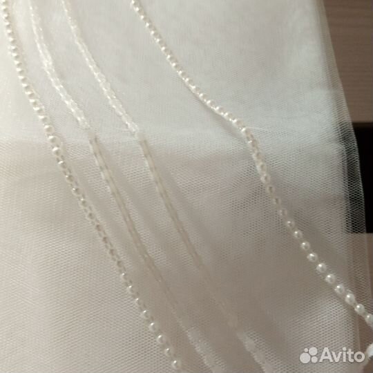 Свадебная фата новая с жемчужинами