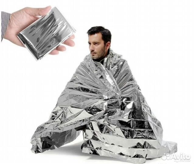 Аварийно-спасательное покрывало термоодеяло 10 шт