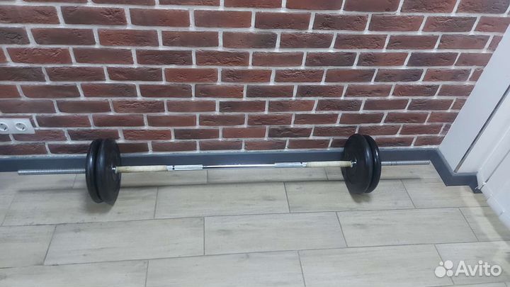 Штанга с прорезиненными блинами