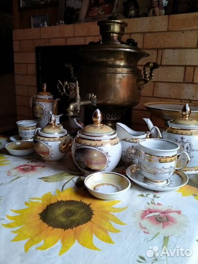 Сервиз фарфоровый ручной работы чайный и кофейный