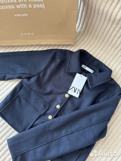 Бомбер Zara синий и серый Xs,S,M,L