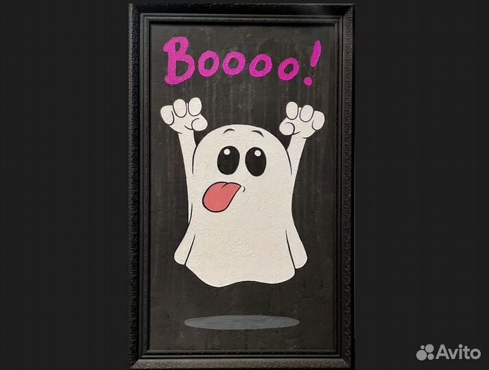 Современная картина в черной раме Поп Арт Ghost