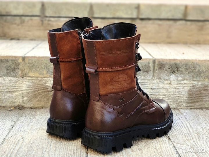 Ботинки зимние кожаные как Timberland Merrell