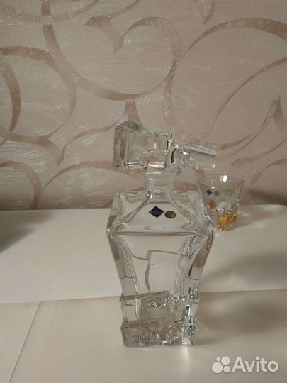 Штоф + стаканы хрусталь. Богемия, подарочный набор