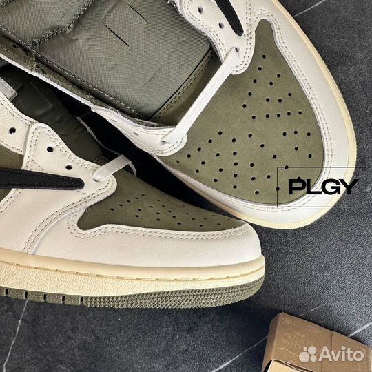 Travis Scott Nike Jordan 1 Olive Medium Тревисы