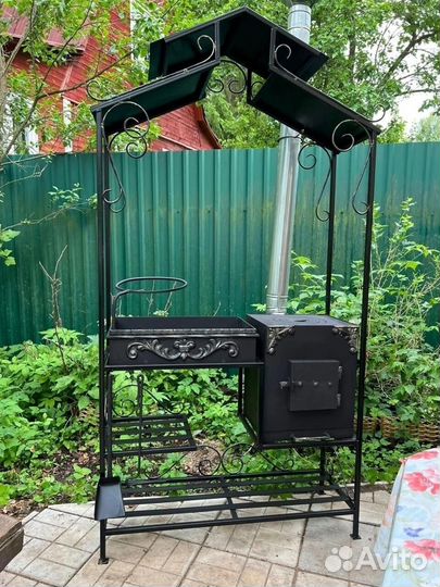 Мангал с печью под казан