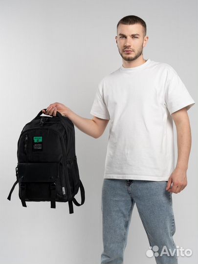 Сумка дорожная. Рюкзак мужской черный подростка