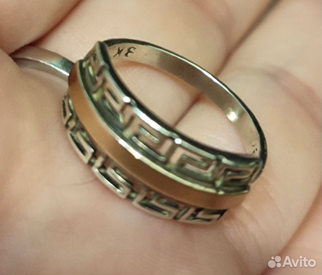 Серебряный набор серьги и кольцо