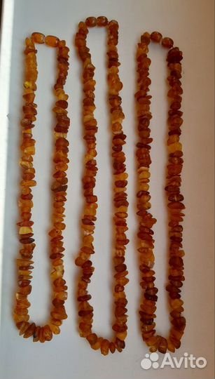 Бусы из необработанного янтаря