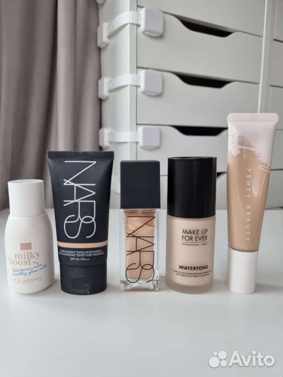 Тональные основы clarins,nars,mufe,fenty