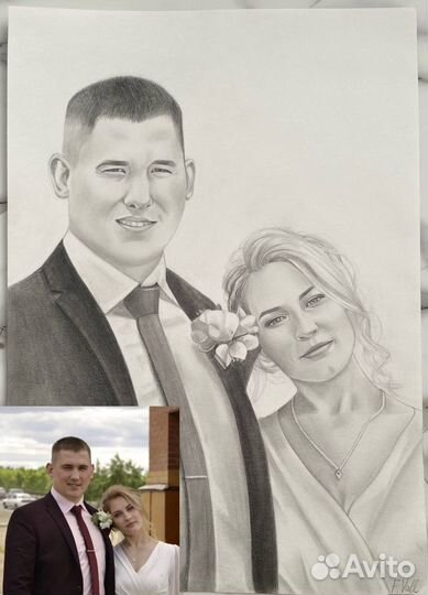 Портрет по фото карандашом