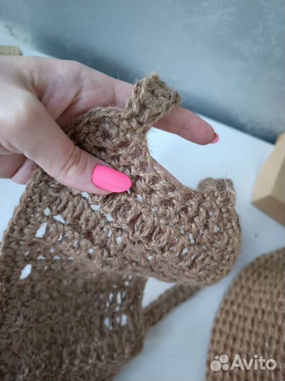 Мочалка из джута для душа и бани