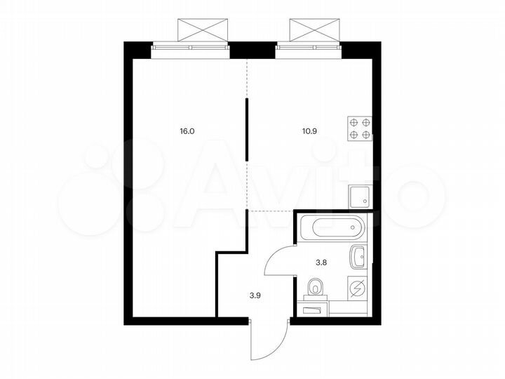 1-к. квартира, 34,6 м², 19/20 эт.