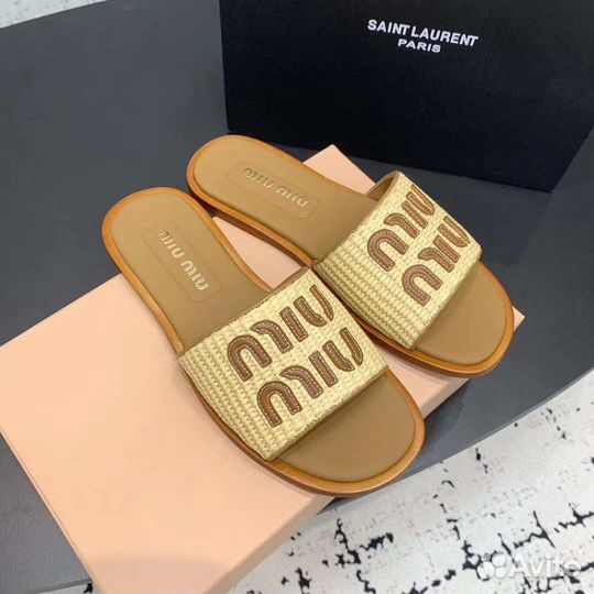 Шлепанцы miu miu
