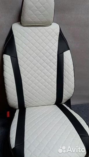 Чехлы на Хендай Гетц белый франт