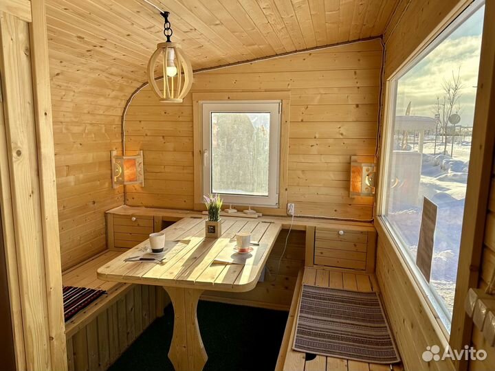 Баня бочка с душем