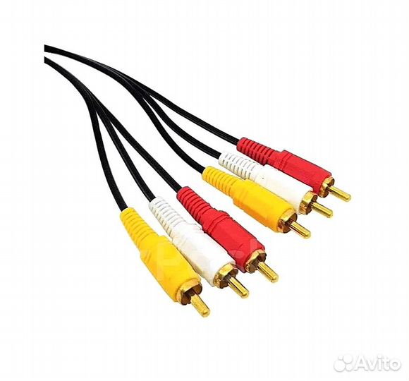 Аудио видео кабель 3 RCA- 3 RCA 1.5м 2штуки
