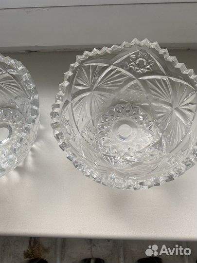 Хрустальные вазы-салатники