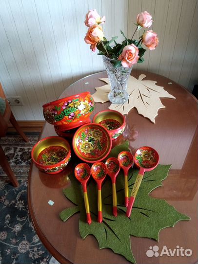 Набор посуды хохлома