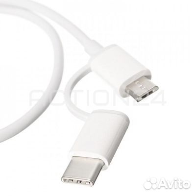 Кабель Xiaomi 2in1 microUSB с переходником на Type