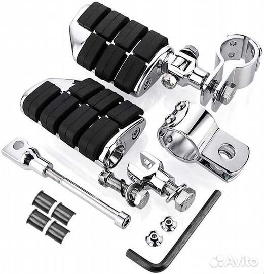 Дополнительные подножки универсальные хром хомут