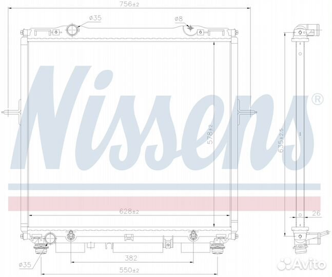 Радиатор двигателя KIA sorento 3.5 V6 02