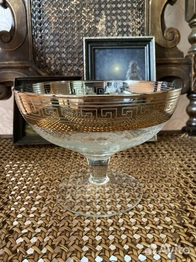 Ваза конфетница Гусь хрустальный