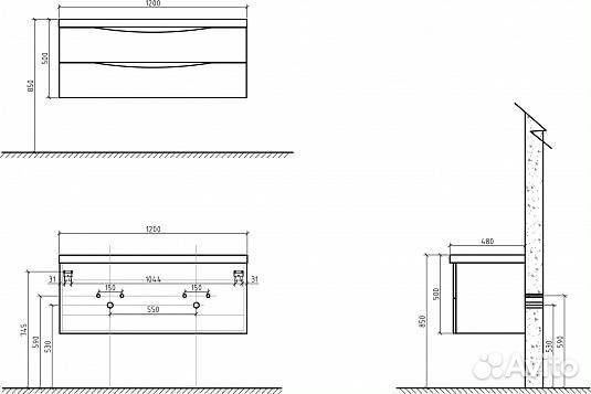 Тумба под раковину BelBagno Ancona-N 120 rovere m