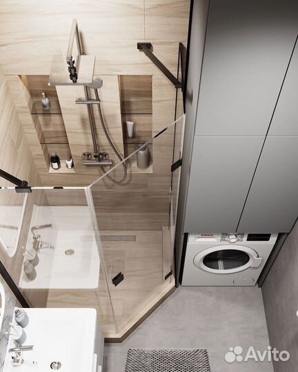 Стеклянное ограждение для душа