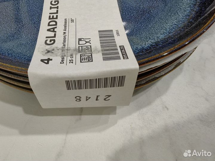 Gladelig IKEA тарелки 25 см
