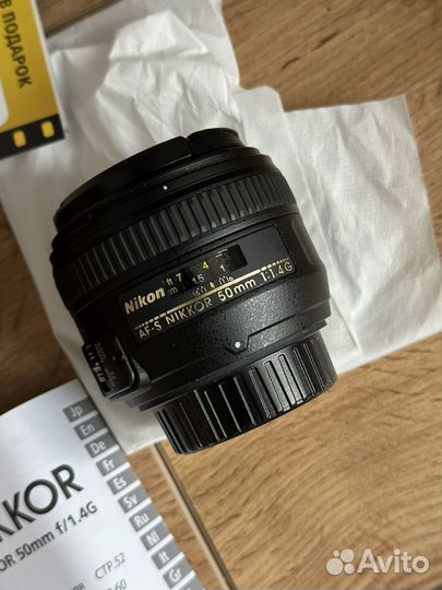 Объектив никон nikon 50mm f 1.4g af s nikkor