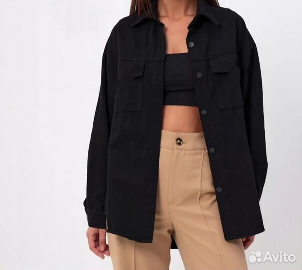 Рубашка джинсовая нов женс больш черн,жёлт 52-54