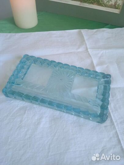 Старинное стекло подставка под чернильницы