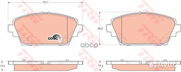 Колодки тормозные дисковые перед GDB3227 TRW