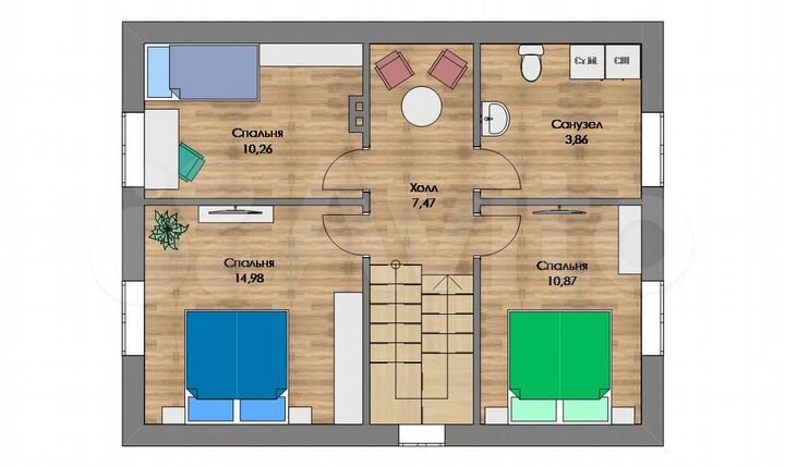 Коттедж 110 м² на участке 6 сот.