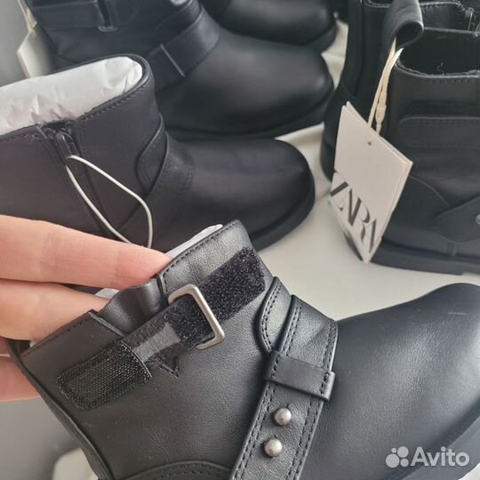 Демисезонные ботинки zara 25 26 27 29 новые кожа