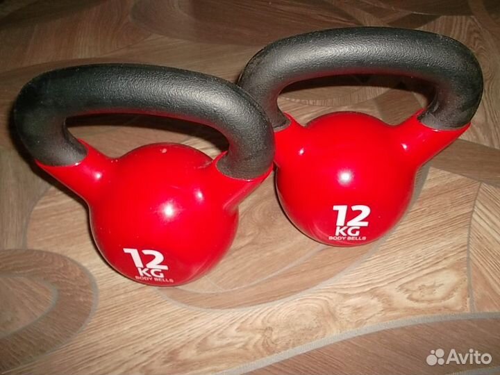 Гиря 12 кг чугунная обрезиненная