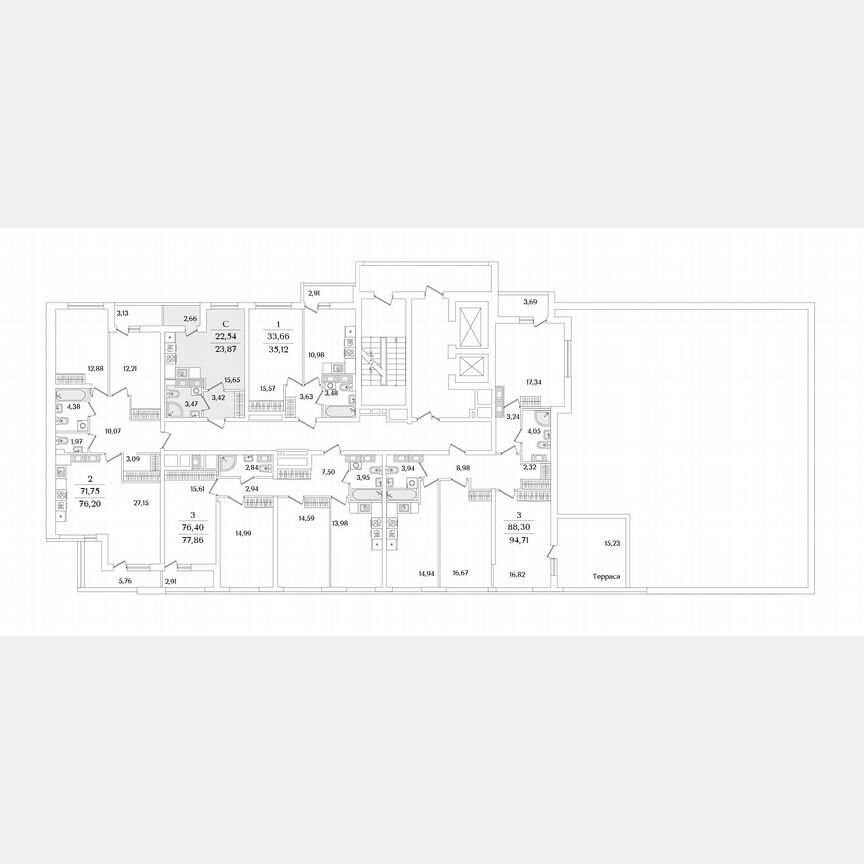 Квартира-студия, 23,9 м², 13/17 эт.