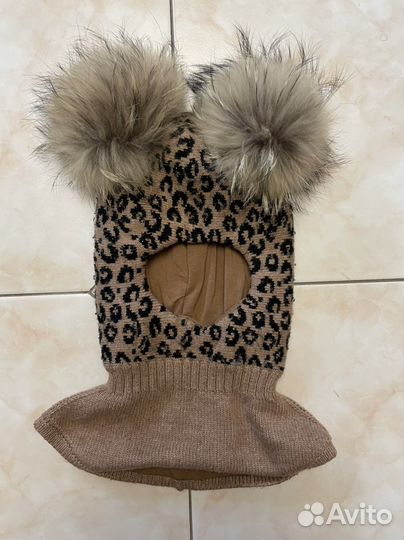 Балаклава / шапка-шлем (белая и коричневая)