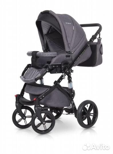 Коляска 2в1 Riko Bruno Natural (черный)