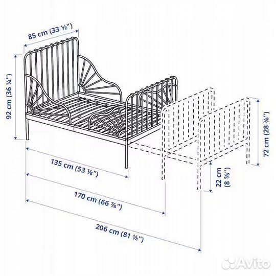 Кровать IKEA раздвижная детская