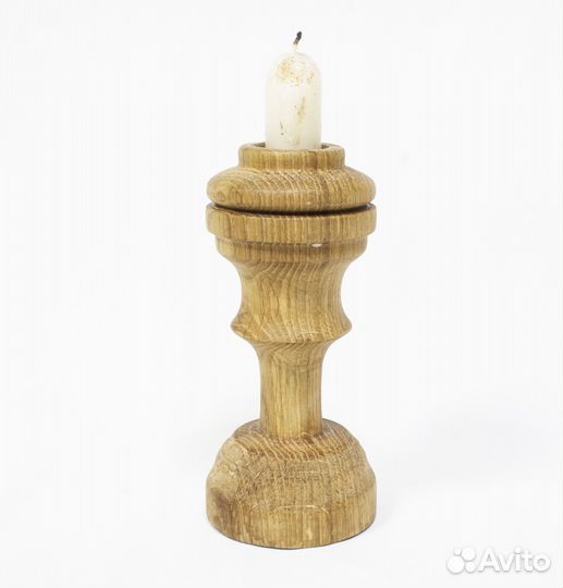 Подсвечник на одну свечу, дерево, высота 14 см, ди