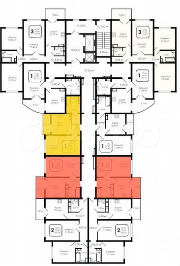 1-к. квартира, 39,5 м², 15/17 эт.