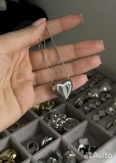 Чокер сердце, подвеска, украшение на шею