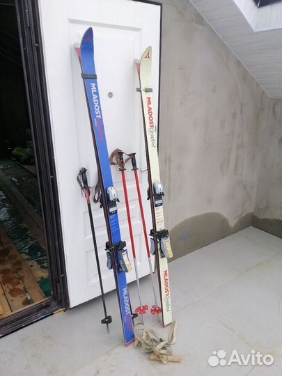 Горные лыжи 180; 185; ботинки 43-44