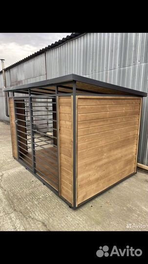 Вольер для собак с утепленной будкой