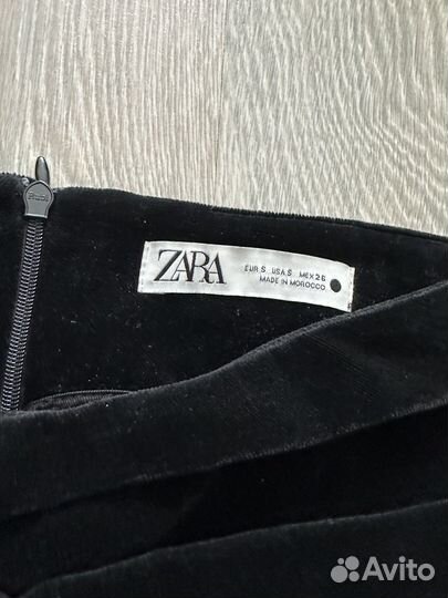 Юбка zara бархатная