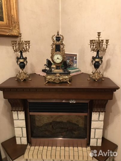 Подсвечники канделябры часы бронза